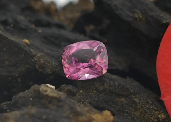 pink sapphire on the rock